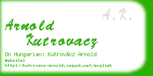 arnold kutrovacz business card